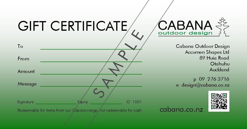 *Cabana Gift Certificate*